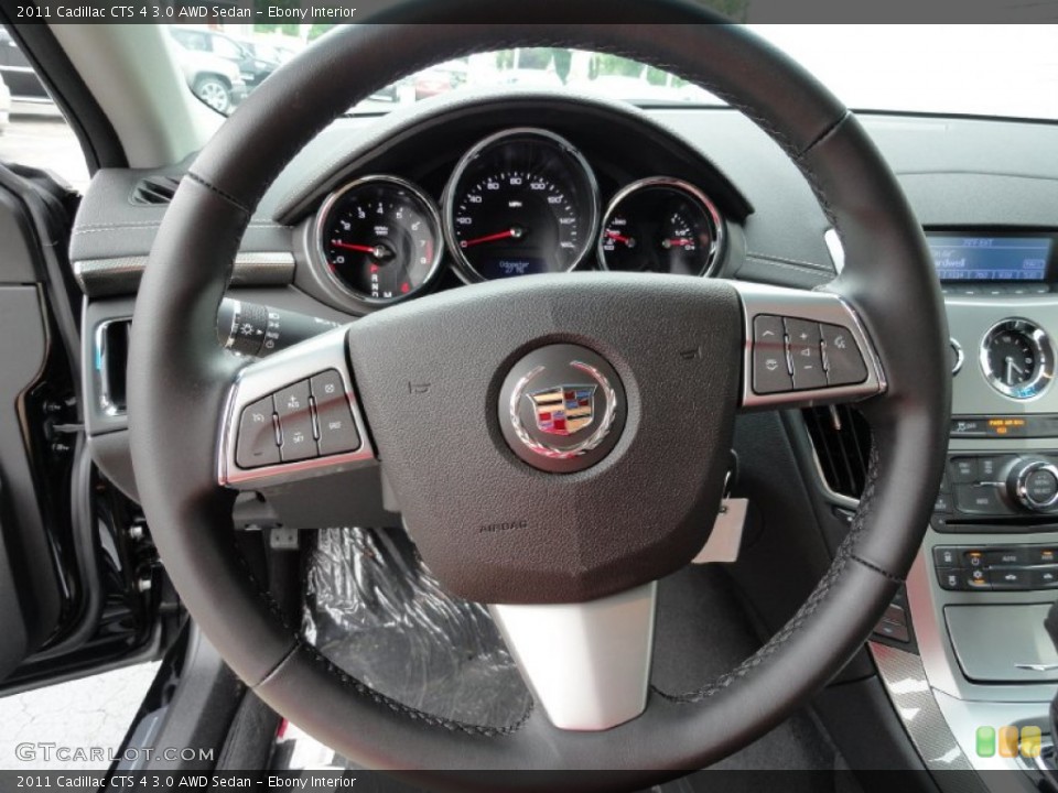 Ebony Interior Steering Wheel for the 2011 Cadillac CTS 4 3.0 AWD Sedan #51600877