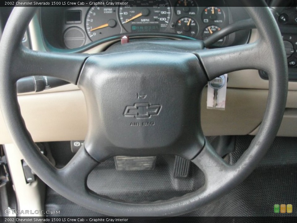Graphite Gray Interior Steering Wheel for the 2002 Chevrolet Silverado 1500 LS Crew Cab #51601909