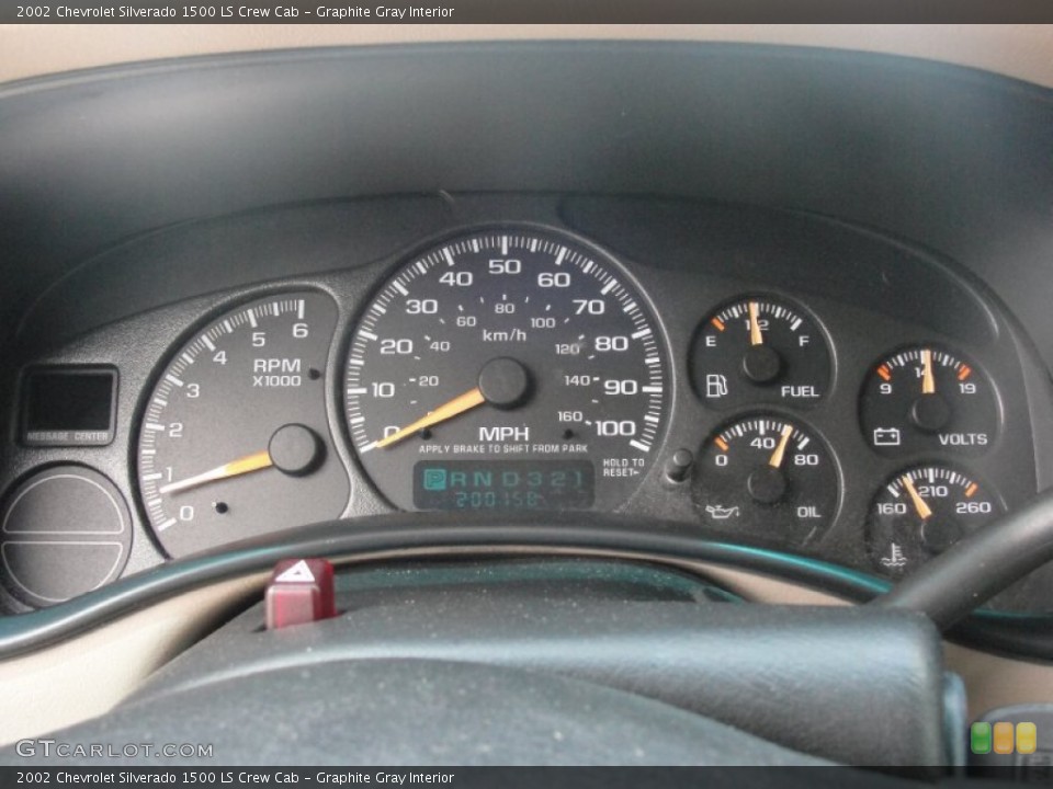 Graphite Gray Interior Gauges for the 2002 Chevrolet Silverado 1500 LS Crew Cab #51601939