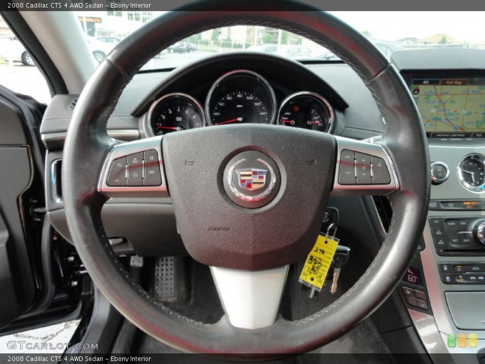 Ebony Interior Steering Wheel for the 2008 Cadillac CTS 4 AWD Sedan #51603457