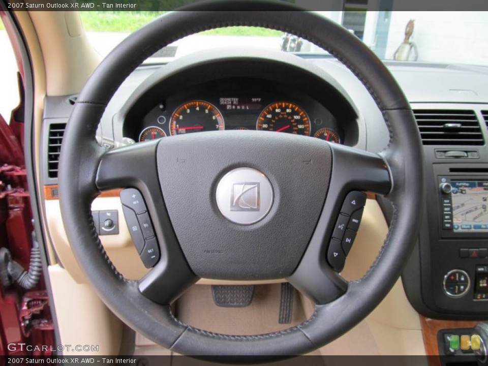 Tan Interior Steering Wheel for the 2007 Saturn Outlook XR AWD #51610218