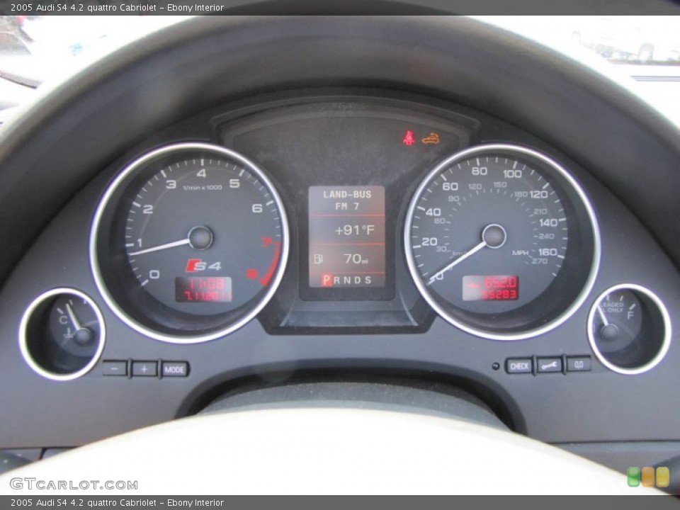 Ebony Interior Gauges for the 2005 Audi S4 4.2 quattro Cabriolet #51612718