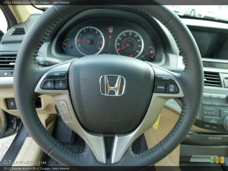 Ivory Interior Steering Wheel for the 2011 Honda Accord EX-L Coupe #51617017