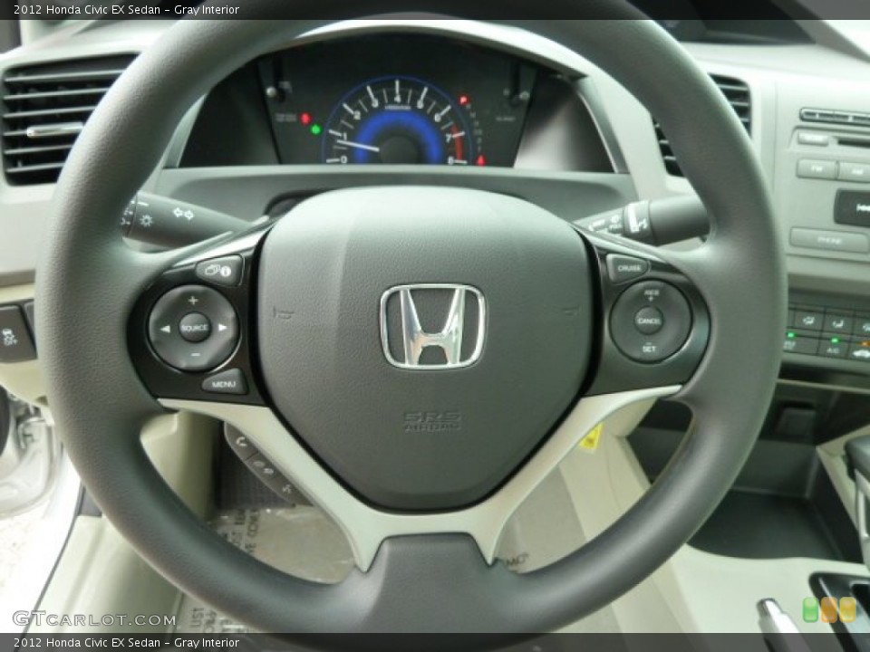 Gray Interior Steering Wheel for the 2012 Honda Civic EX Sedan #51617860