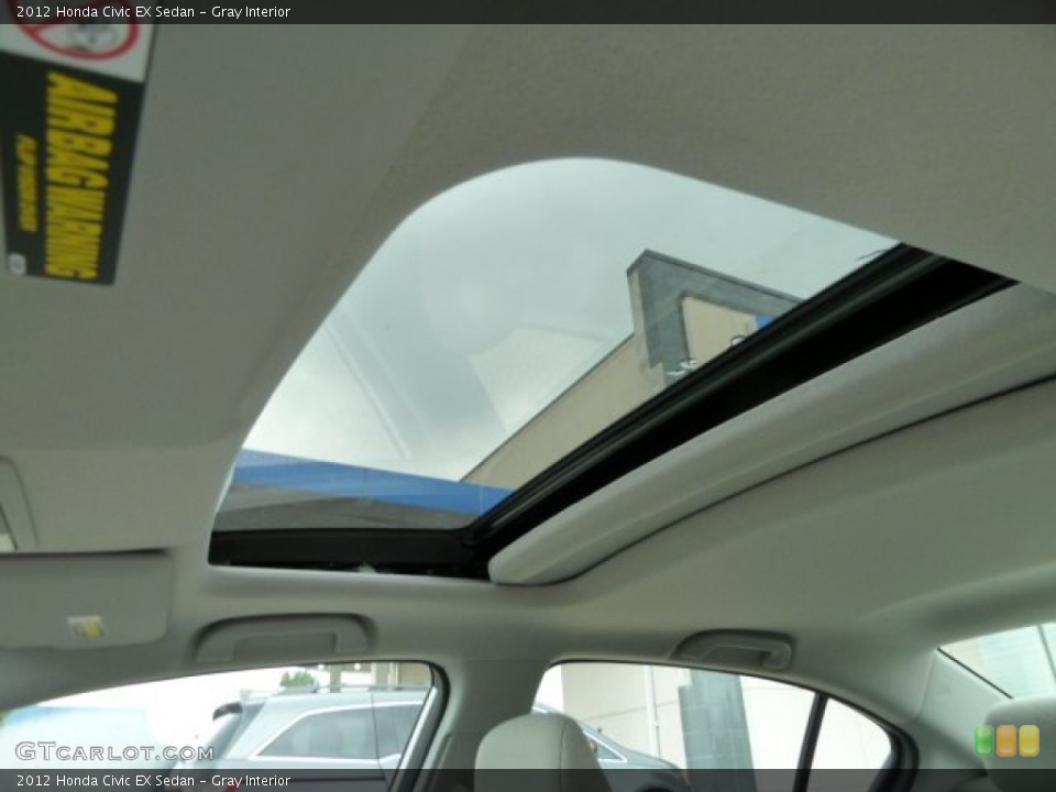 Gray Interior Sunroof for the 2012 Honda Civic EX Sedan #51617875