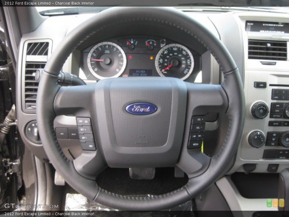 Charcoal Black Interior Steering Wheel for the 2012 Ford Escape Limited #51624652