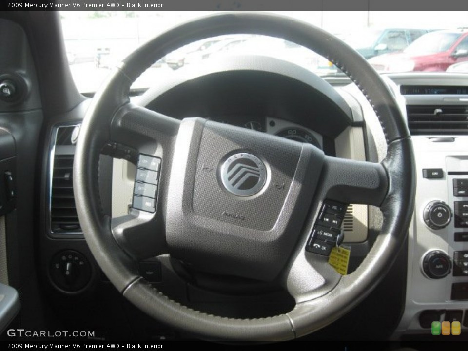 Black Interior Steering Wheel for the 2009 Mercury Mariner V6 Premier 4WD #51627127