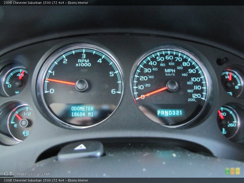 Ebony Interior Gauges for the 2008 Chevrolet Suburban 1500 LTZ 4x4 #51627997