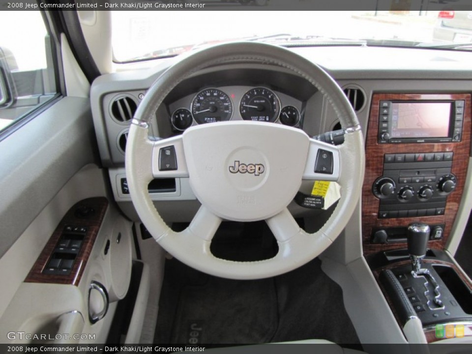 Dark Khaki/Light Graystone Interior Steering Wheel for the 2008 Jeep Commander Limited #51641875