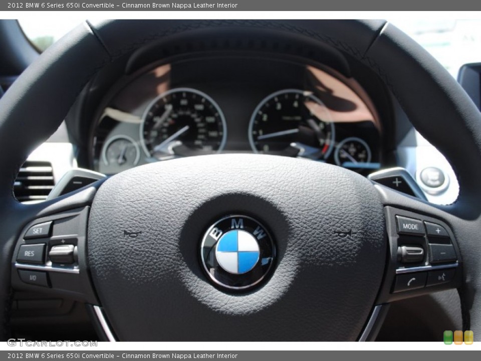 Cinnamon Brown Nappa Leather Interior Controls for the 2012 BMW 6 Series 650i Convertible #51645394