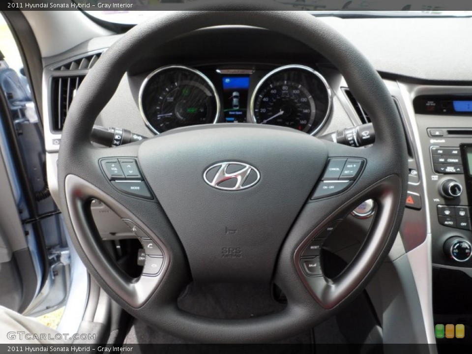 Gray Interior Steering Wheel for the 2011 Hyundai Sonata Hybrid #51646555