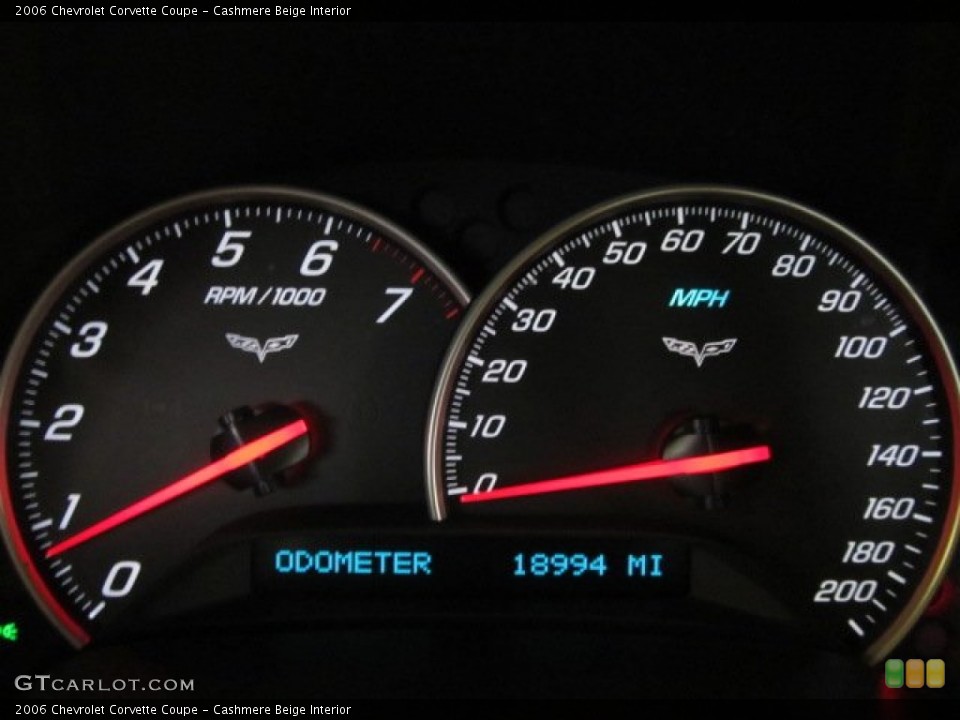 Cashmere Beige Interior Gauges for the 2006 Chevrolet Corvette Coupe #51650431