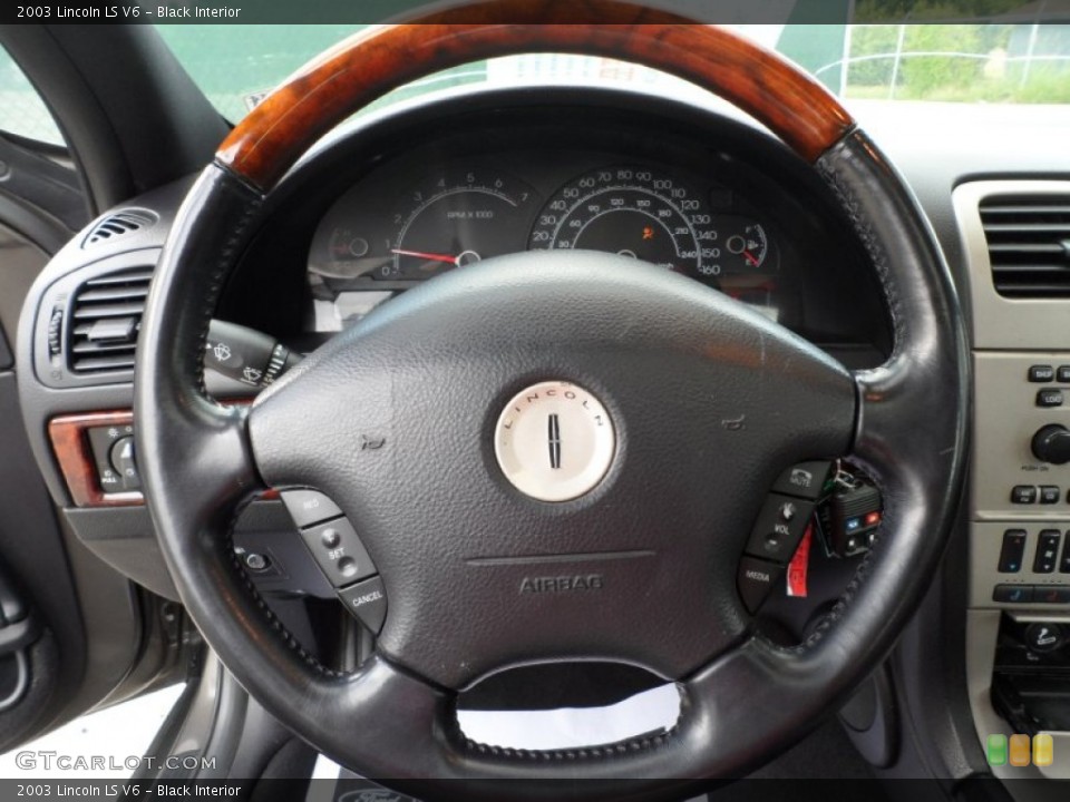 Black Interior Steering Wheel for the 2003 Lincoln LS V6 #51653338