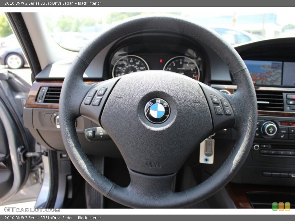 Black Interior Steering Wheel for the 2010 BMW 3 Series 335i xDrive Sedan #51655156