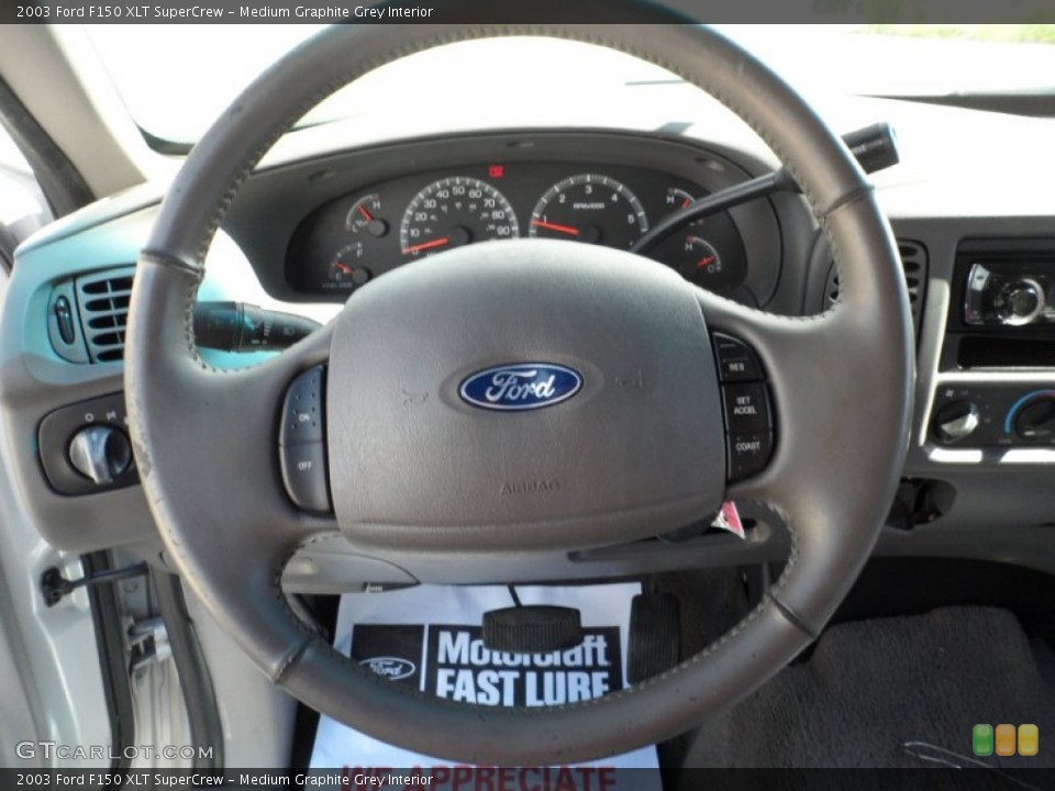 Medium Graphite Grey Interior Steering Wheel for the 2003 Ford F150 XLT SuperCrew #51656974