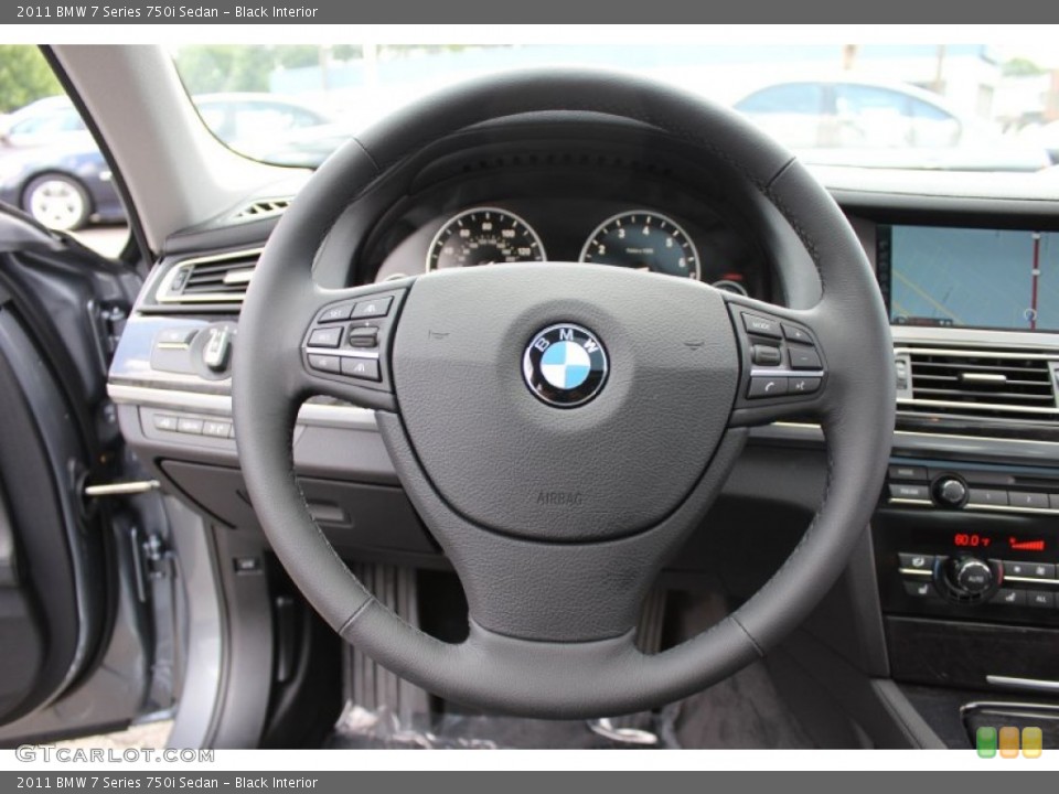 Black Interior Steering Wheel for the 2011 BMW 7 Series 750i Sedan #51657760