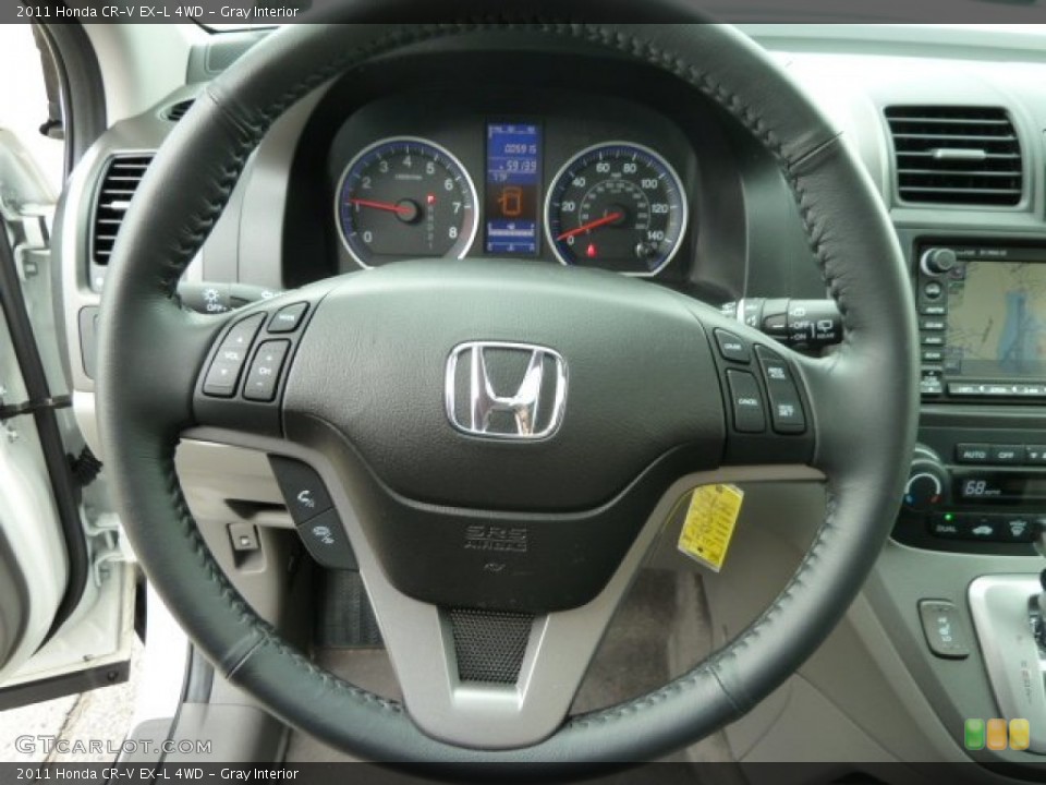 Gray Interior Steering Wheel for the 2011 Honda CR-V EX-L 4WD #51668314