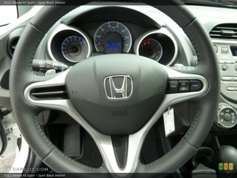 Sport Black Interior Steering Wheel for the 2011 Honda Fit Sport #51668548