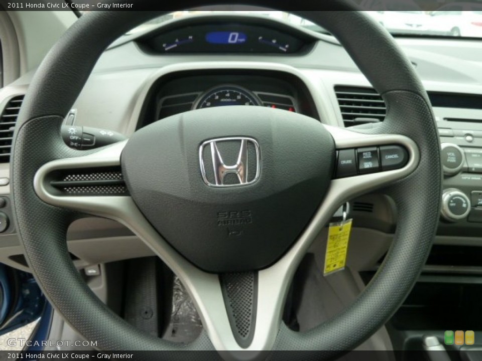 Gray Interior Steering Wheel for the 2011 Honda Civic LX Coupe #51668899