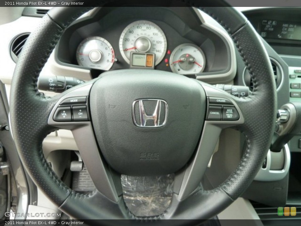 Gray Interior Steering Wheel for the 2011 Honda Pilot EX-L 4WD #51669076
