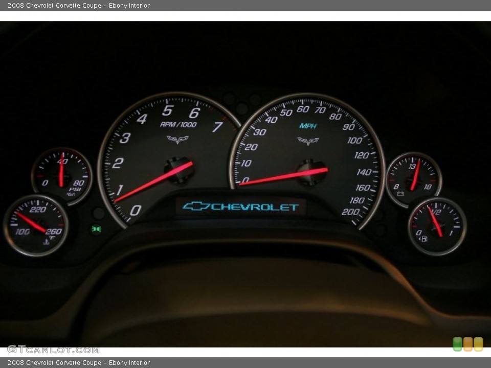 Ebony Interior Gauges for the 2008 Chevrolet Corvette Coupe #51671232