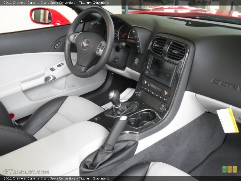 Titanium Gray Interior Dashboard for the 2011 Chevrolet Corvette Grand Sport Convertible #51675114