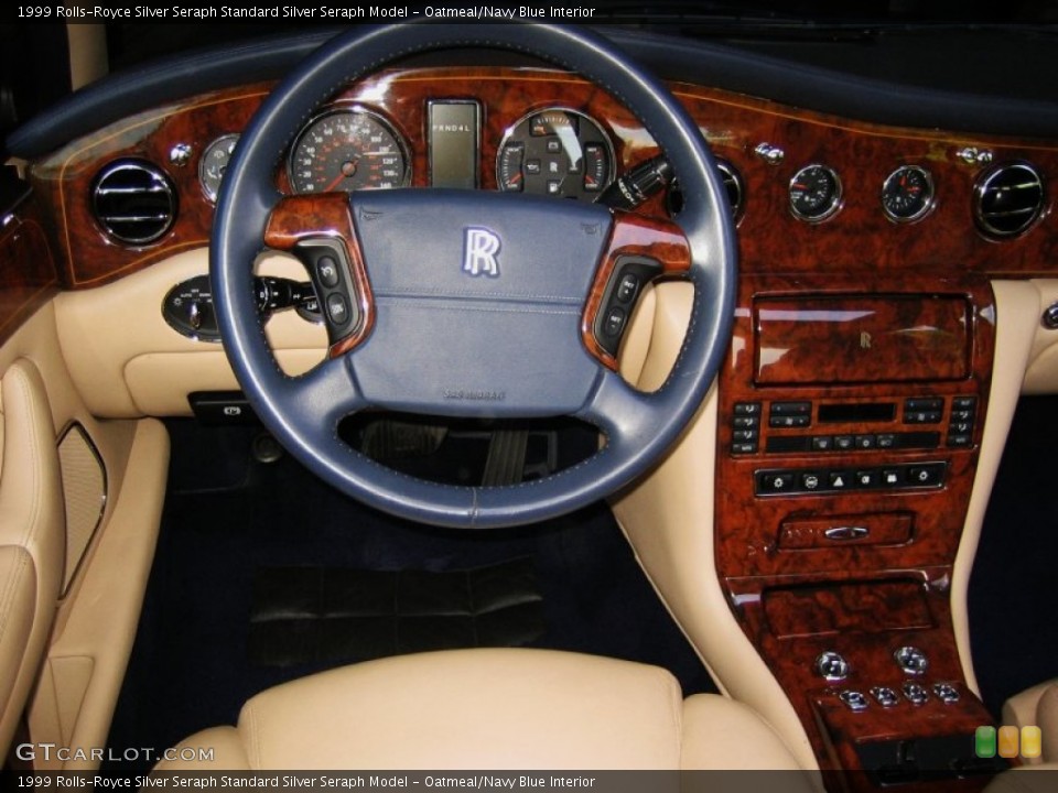 Oatmeal/Navy Blue Interior Steering Wheel for the 1999 Rolls-Royce Silver Seraph  #51675567