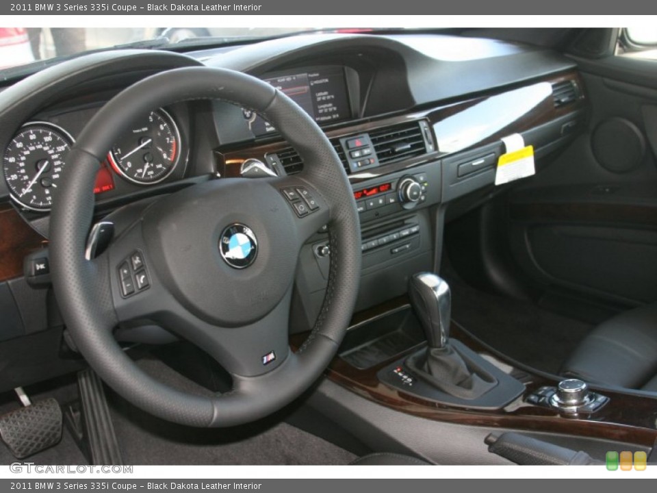 Black Dakota Leather Interior Steering Wheel for the 2011 BMW 3 Series 335i Coupe #51677616