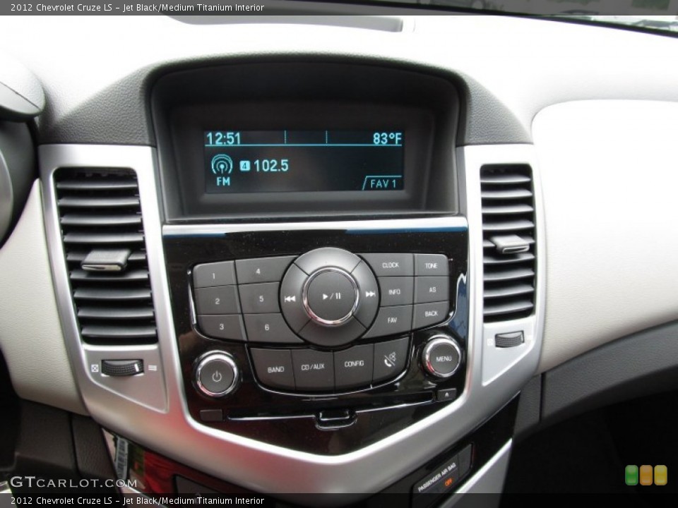 Jet Black/Medium Titanium Interior Controls for the 2012 Chevrolet Cruze LS #51678255