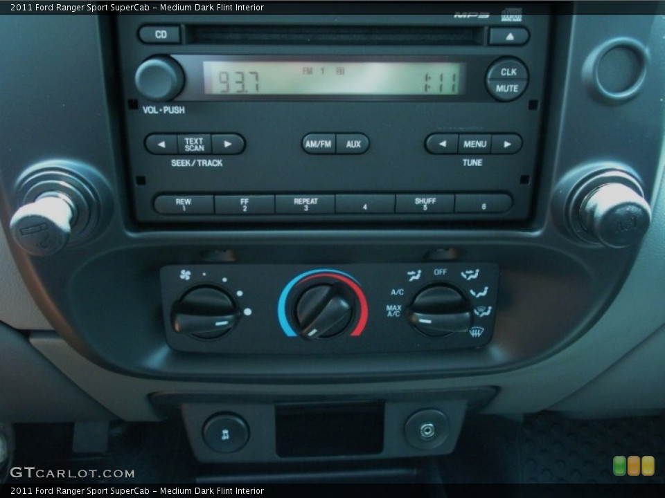 Medium Dark Flint Interior Controls for the 2011 Ford Ranger Sport SuperCab #51683988