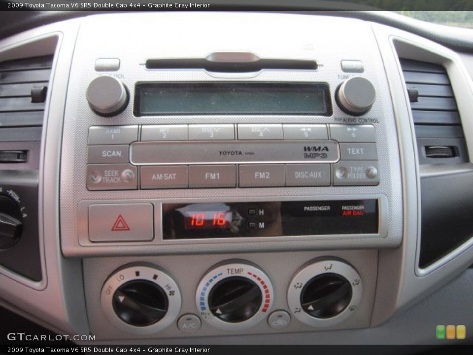 Graphite Gray Interior Controls for the 2009 Toyota Tacoma V6 SR5 Double Cab 4x4 #51684894