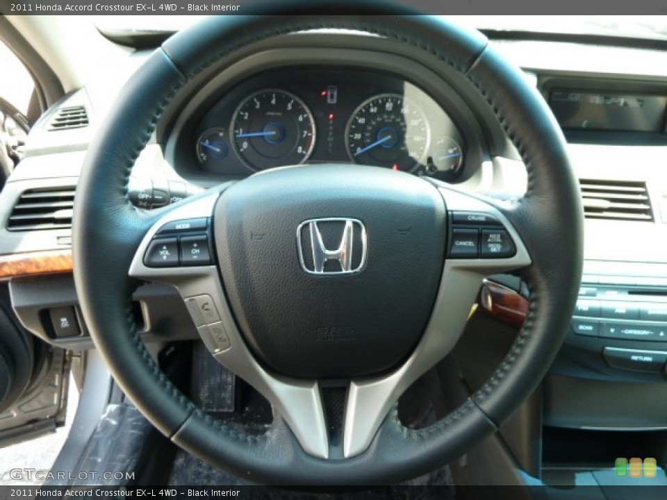 Black Interior Steering Wheel for the 2011 Honda Accord Crosstour EX-L 4WD #51688287