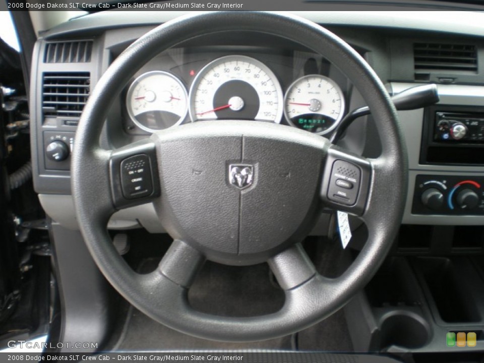 Dark Slate Gray/Medium Slate Gray Interior Steering Wheel for the 2008 Dodge Dakota SLT Crew Cab #51689812