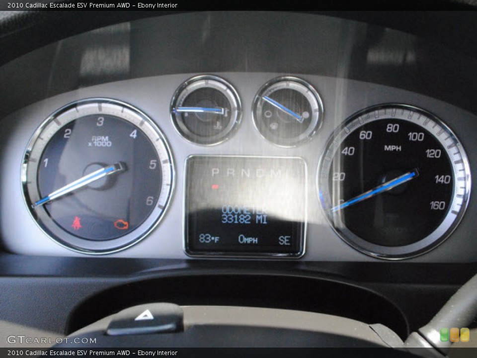 Ebony Interior Gauges for the 2010 Cadillac Escalade ESV Premium AWD #51698485