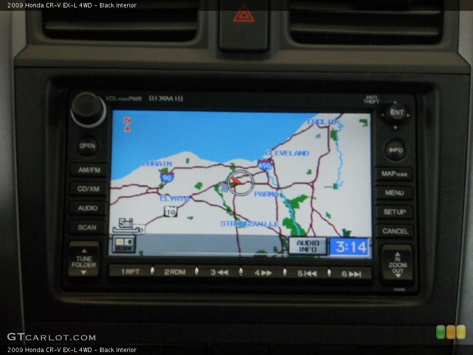 Black Interior Navigation for the 2009 Honda CR-V EX-L 4WD #51699334