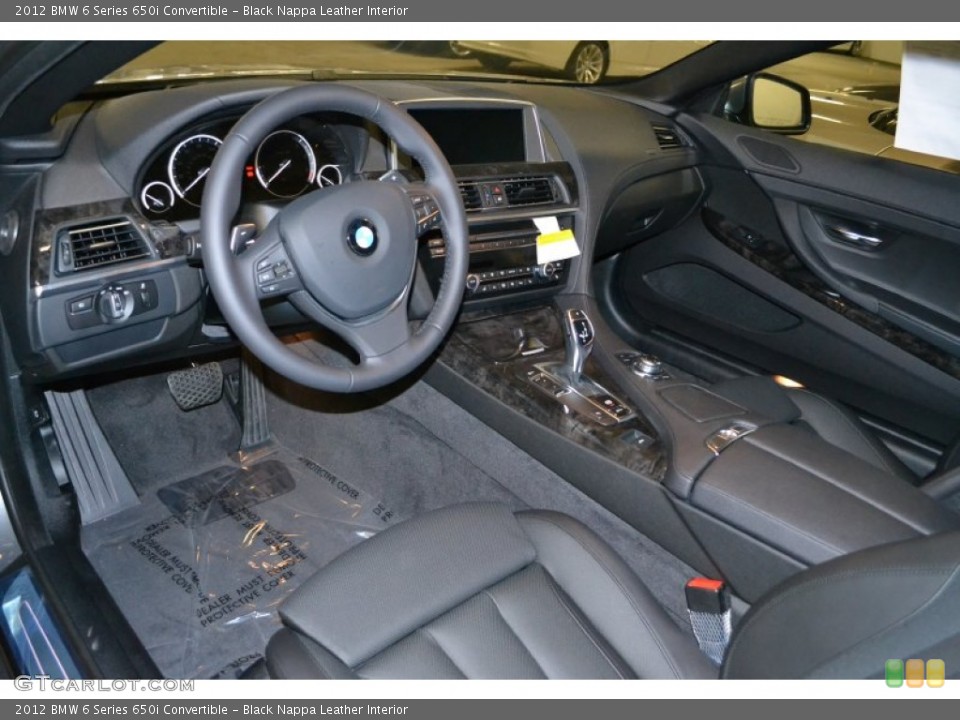 Black Nappa Leather Interior Photo for the 2012 BMW 6 Series 650i Convertible #51701746
