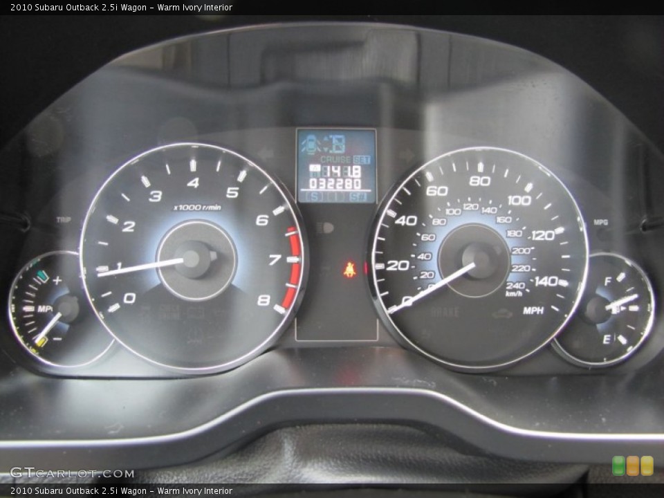 Warm Ivory Interior Gauges for the 2010 Subaru Outback 2.5i Wagon #51706012