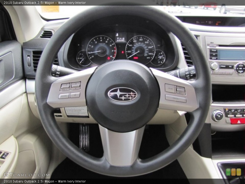 Warm Ivory Interior Steering Wheel for the 2010 Subaru Outback 2.5i Wagon #51706024