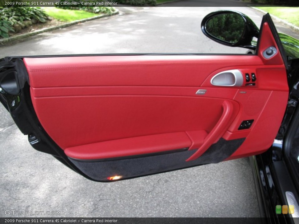 Carrera Red Interior Door Panel for the 2009 Porsche 911 Carrera 4S Cabriolet #51707860