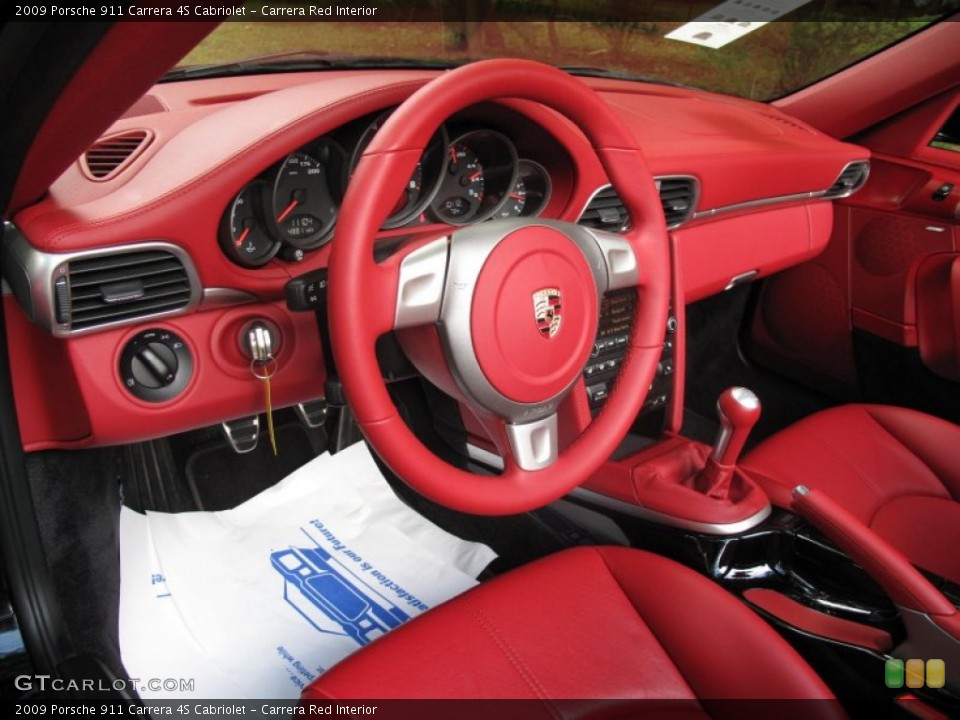 Carrera Red Interior Steering Wheel for the 2009 Porsche 911 Carrera 4S Cabriolet #51707932