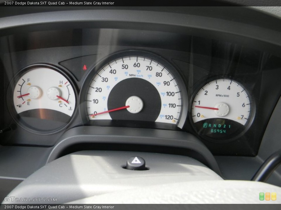 Medium Slate Gray Interior Gauges for the 2007 Dodge Dakota SXT Quad Cab #51712795