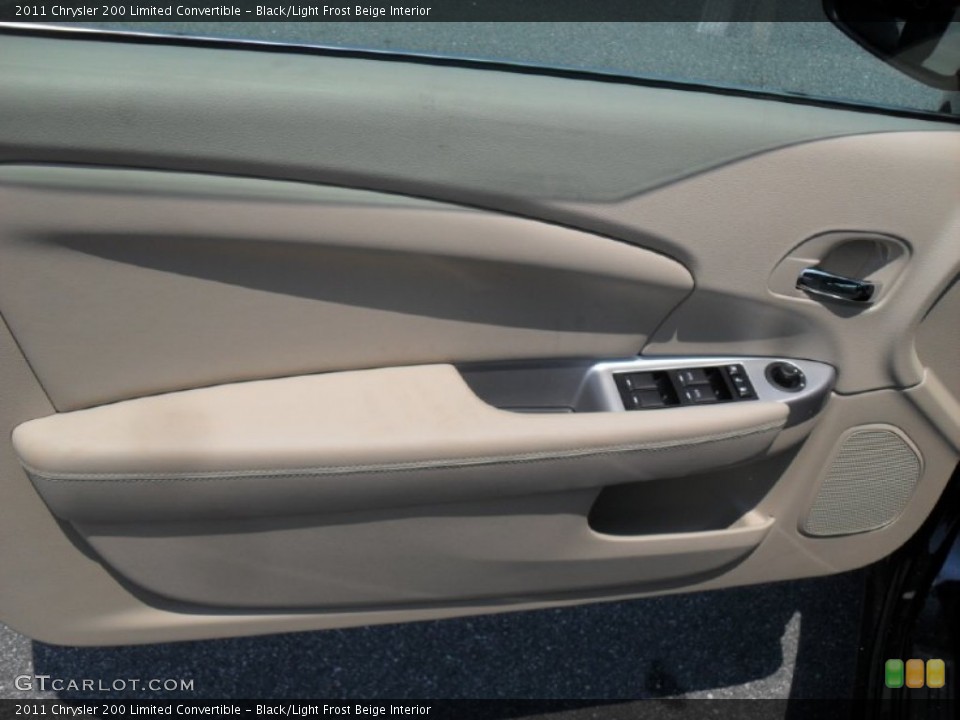 Black/Light Frost Beige Interior Door Panel for the 2011 Chrysler 200 Limited Convertible #51725164