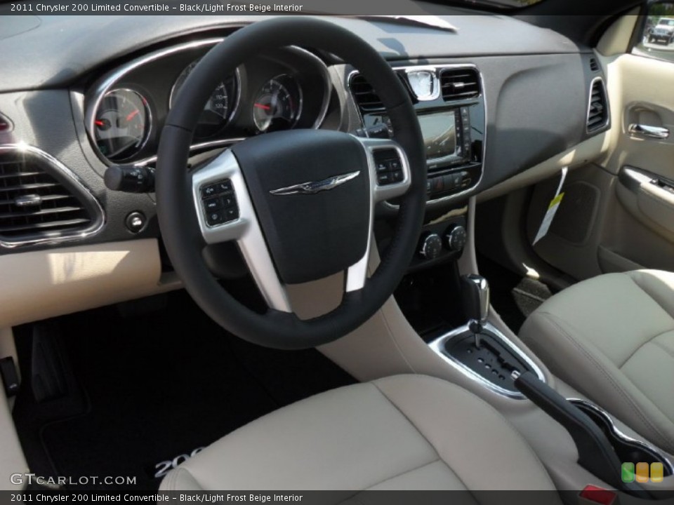 Black/Light Frost Beige Interior Prime Interior for the 2011 Chrysler 200 Limited Convertible #51725356