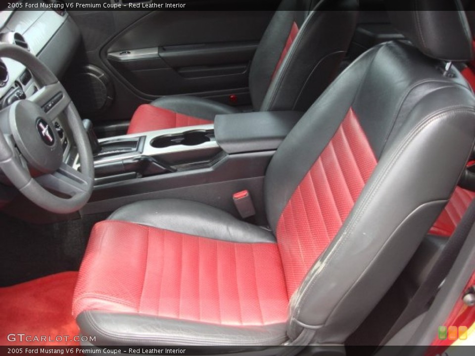 Red Leather Interior Photo for the 2005 Ford Mustang V6 Premium Coupe #51727876