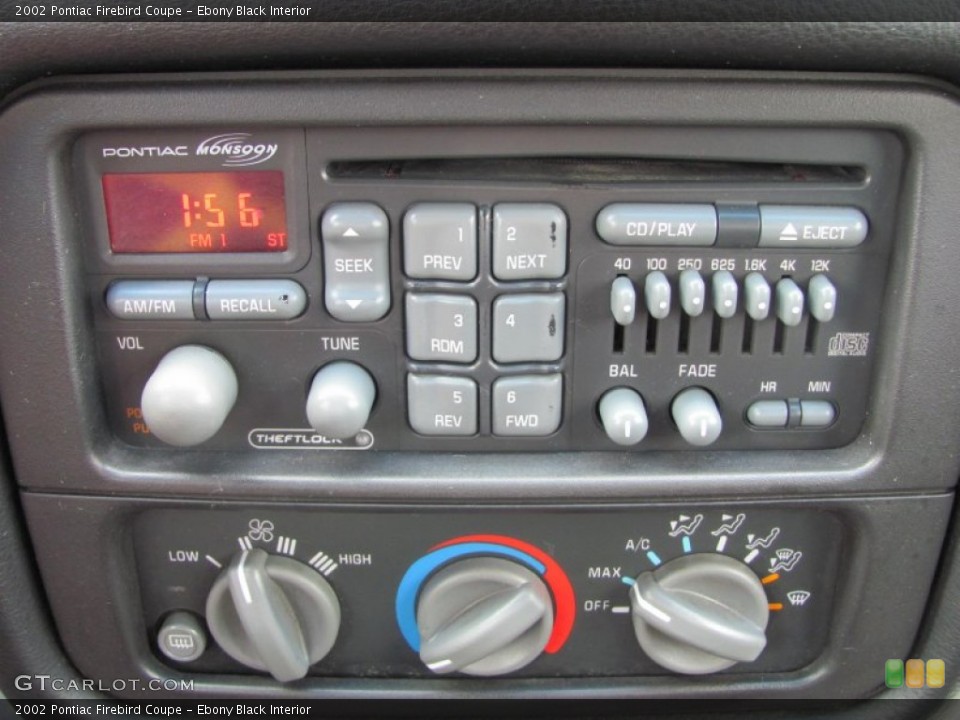 Ebony Black Interior Controls for the 2002 Pontiac Firebird Coupe #51735922