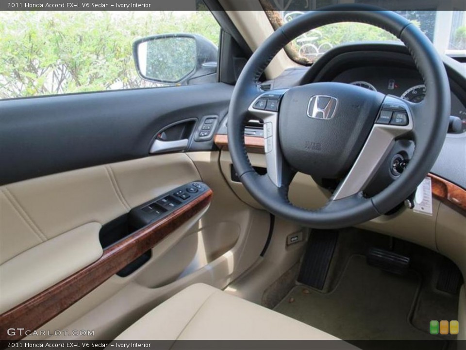 Ivory Interior Steering Wheel for the 2011 Honda Accord EX-L V6 Sedan #51739228