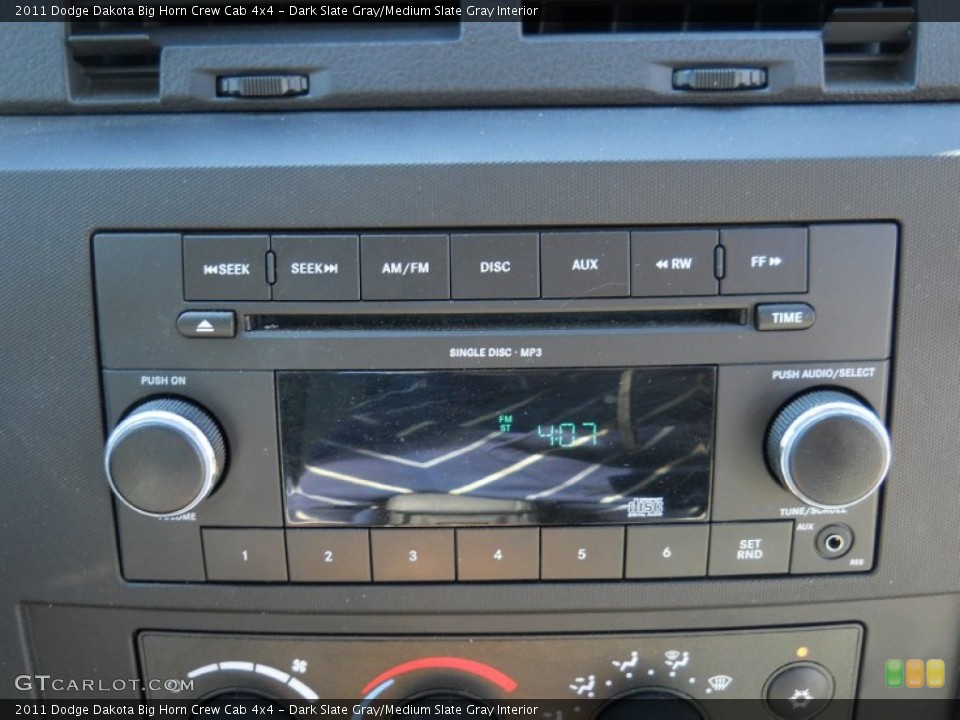 Dark Slate Gray/Medium Slate Gray Interior Controls for the 2011 Dodge Dakota Big Horn Crew Cab 4x4 #51739621