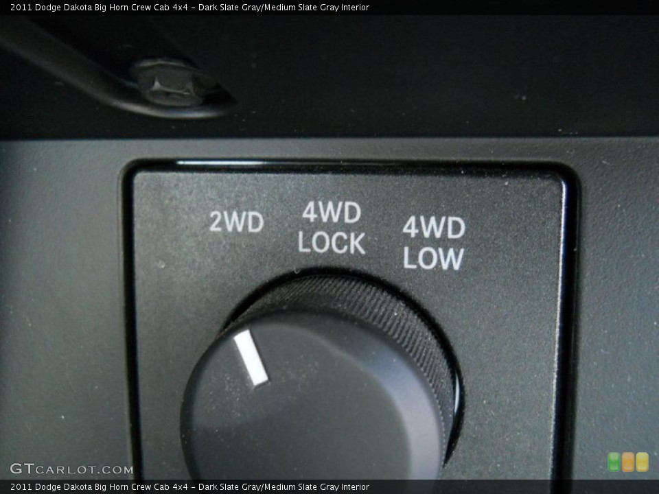 Dark Slate Gray/Medium Slate Gray Interior Controls for the 2011 Dodge Dakota Big Horn Crew Cab 4x4 #51739702