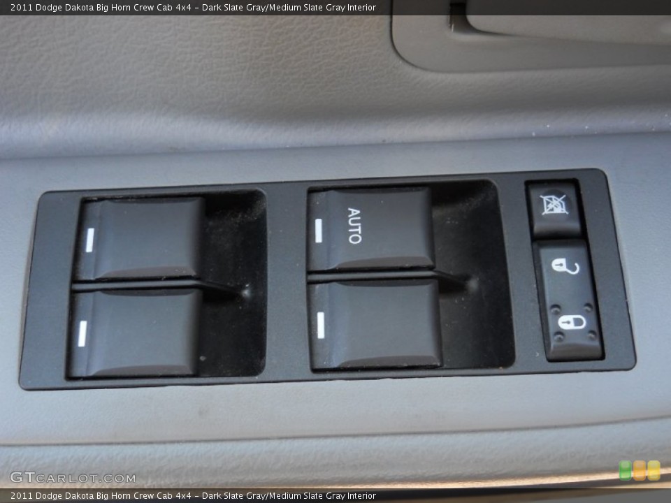 Dark Slate Gray/Medium Slate Gray Interior Controls for the 2011 Dodge Dakota Big Horn Crew Cab 4x4 #51739717
