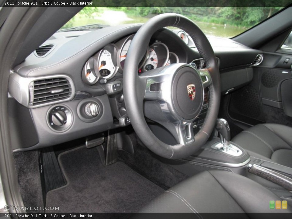 Black Interior Steering Wheel for the 2011 Porsche 911 Turbo S Coupe #51752419